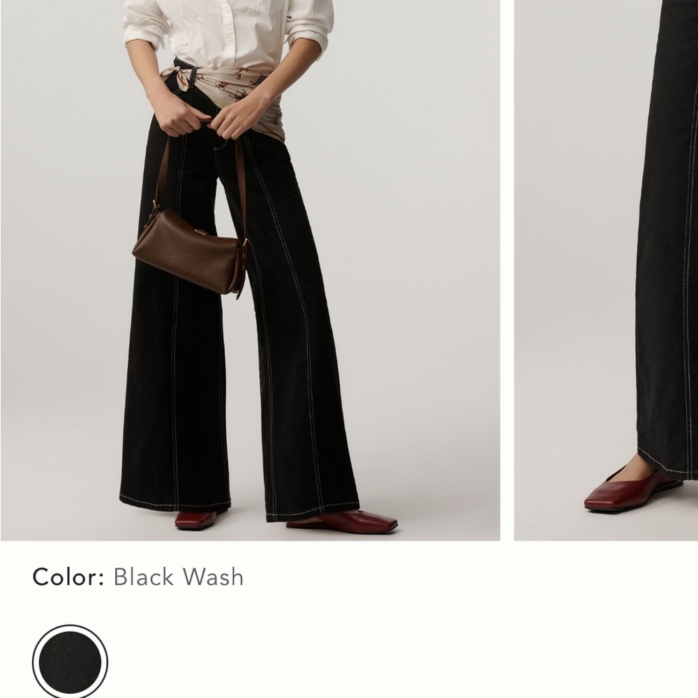 Anthropologie Maeve Clean-Seamed High Rise Wide-Leg Jeans